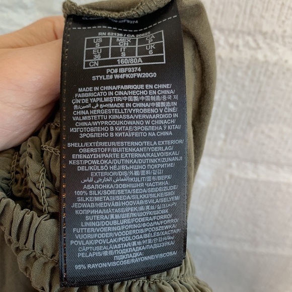 Guess Silk Smocked Green Tube Top Maxi Dress sz S - Picture 5 of 6